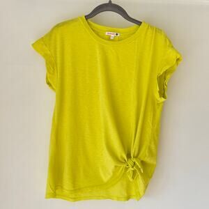 Sundry Pima Side Tie Yellow Tee